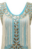 Load image into Gallery viewer, Champagne Gatsby 1920s Dress with Sequins and Fringes