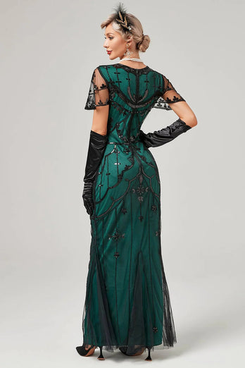 Sequins Black Long 1920s Dress