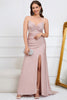 Load image into Gallery viewer, Sparkly Blush Long Formal Dress with Beading