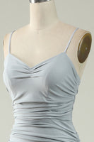 Load image into Gallery viewer, Mermaid Spaghetti Straps Light Green Long Formal Dress with Slit