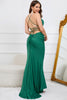Load image into Gallery viewer, Deep V-Neck Mermaid Dark Green Long Formal Dress