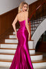 Load image into Gallery viewer, Fuchsia Satin Sweetheart Mermaid Corset Formal Dress with Slit
