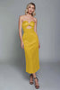 Load image into Gallery viewer, Dusty Blue Sweetheart Sheath Cut Out Satin Ankle Length Formal Dress