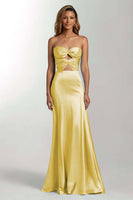 Load image into Gallery viewer, Sky Blue Mermaid Sweetheart Satin Long Formal Dress