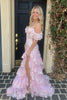 Load image into Gallery viewer, Dark Red Off The Shoulder Tiered Formal Dress