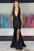 Load image into Gallery viewer, Red Two Piece Satin Long Formal Dress with Feathers