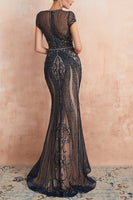 Load image into Gallery viewer, Mermaid Beaded Silver Long Formal Dress