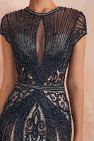 Load image into Gallery viewer, Mermaid Beaded Silver Long Formal Dress
