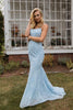 Load image into Gallery viewer, Blue Spaghetti Straps Backless Formal Dress