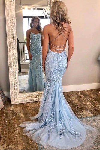 Lace Mermaid Backless Formal Dress