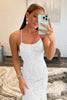 Load image into Gallery viewer, White Halter Backless Formal Dress