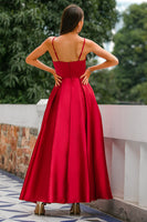 Load image into Gallery viewer, Burgundy Satin Dress