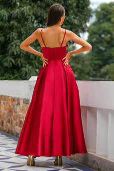 Burgundy Satin Dress