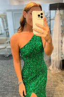 Load image into Gallery viewer, Glitter Black Sequins Long Formal Dress with Slit