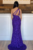 Load image into Gallery viewer, Green Sequin Long Formal Dress with Slit