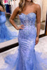 Load image into Gallery viewer, Red Sweetheart Lace-Up Long Mermaid Formal Dress with Appliques