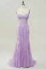 Load image into Gallery viewer, Red Sweetheart Lace-Up Long Mermaid Formal Dress with Appliques