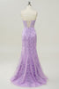 Load image into Gallery viewer, Purple Sweetheart Neck Mermaid Formal Dress With Appliques