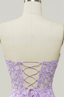 Load image into Gallery viewer, Purple Sweetheart Neck Mermaid Formal Dress With Appliques