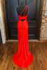 Load image into Gallery viewer, One Shoulder Hot Pink Formal Dress with Slit