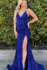 Load image into Gallery viewer, Gold Mermaid Sequin Formal Dress with Slit