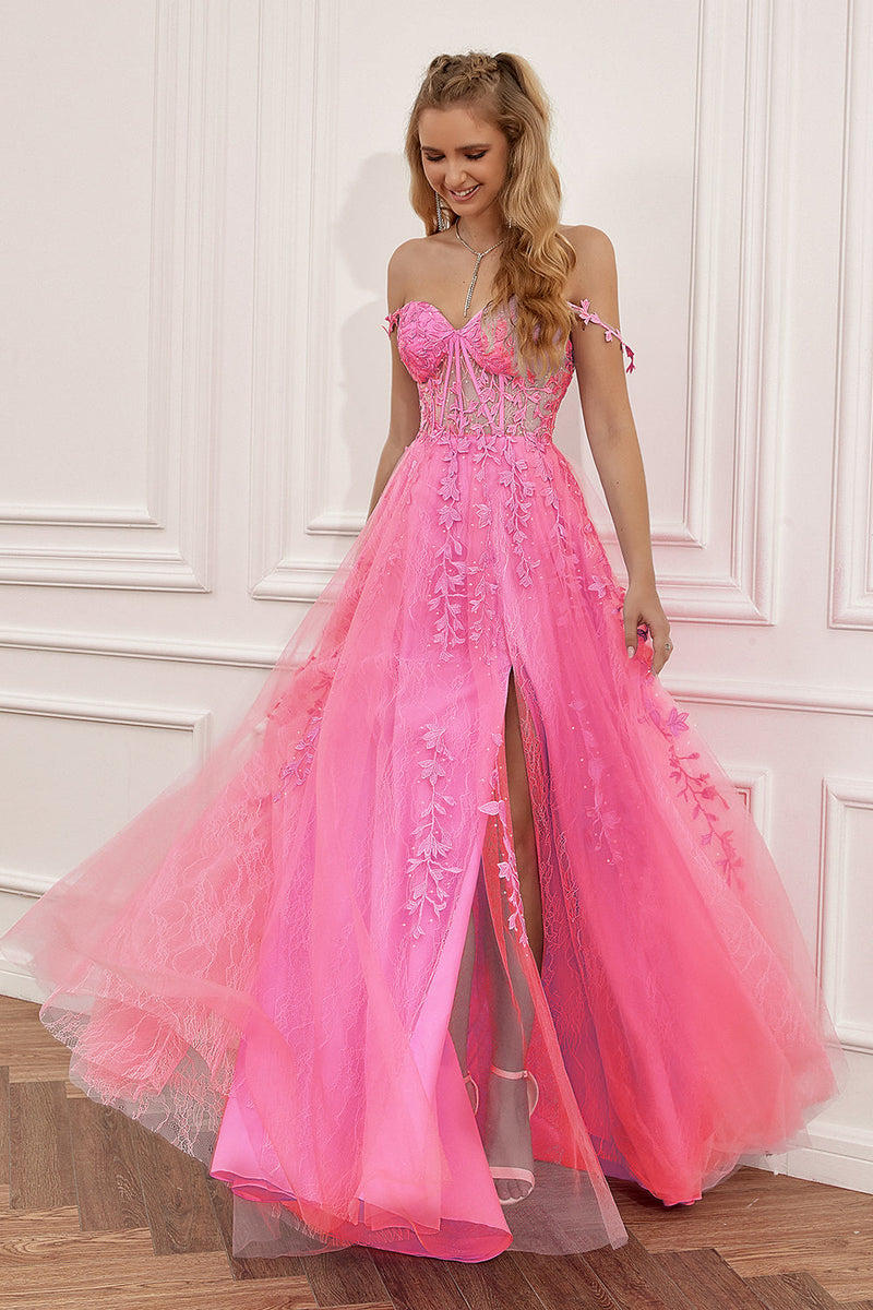 Load image into Gallery viewer, Charcoal Off the Shoulder Formal Dress with Appliques