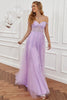 Load image into Gallery viewer, Purple Off the Shoulder Long Formal Dress with Appliques