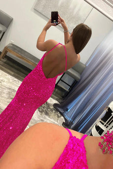 Mermaid Glitter Sexy One-Shoulder Long Formal Dress With Sequins