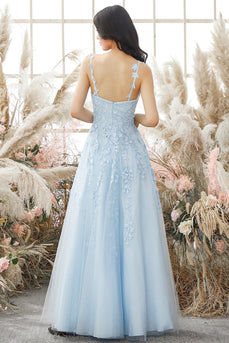 A-Line Spaghetti Straps Long Formal Dress