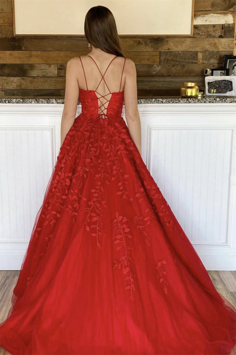 Load image into Gallery viewer, A-Line Spaghetti Straps Long Formal Dress