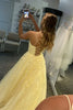 Load image into Gallery viewer, Princess Yellow Spaghetti Straps Formal Dress