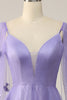 Load image into Gallery viewer, Glitter Purple A-Line Long Formal Dress with 3D Flowers