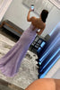 Load image into Gallery viewer, Purple Corset Sweetheart Long Lace Formal Dress with Slit