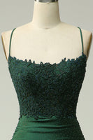 Load image into Gallery viewer, Sparkly Mermaid Dark Green Beaded Long Formal Dress with Appliques