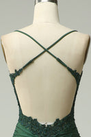 Load image into Gallery viewer, Sparkly Dark Green Beaded Long Formal Dress with Appliques