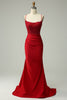Load image into Gallery viewer, Sparkly Dark Red Beaded Long Formal Dress with Appliques