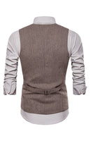 Load image into Gallery viewer, Single Breasted V-Neck Black Men&#39;s Suit Vests