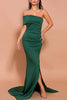 Load image into Gallery viewer, Mermaid Green One Shoulder Long Formal Dress with Slit