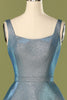 Load image into Gallery viewer, Glitter Blue Open Back Long Formal Dress