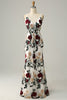 Load image into Gallery viewer, Mermaid Ivory Flower Printed Long Formal Dress