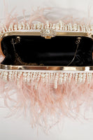 Load image into Gallery viewer, Vintage Ostrich Feather Blush Evening Bag
