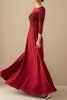 Load image into Gallery viewer, Burgundy Mother Of The Bride Dress with Sleeves