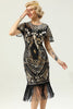 Load image into Gallery viewer, 1920 Black&amp;Red Sequins Dress with Batwing Sleeves