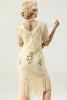 Load image into Gallery viewer, Apricot Beaded Sequin 1920s Dress with Sleeves