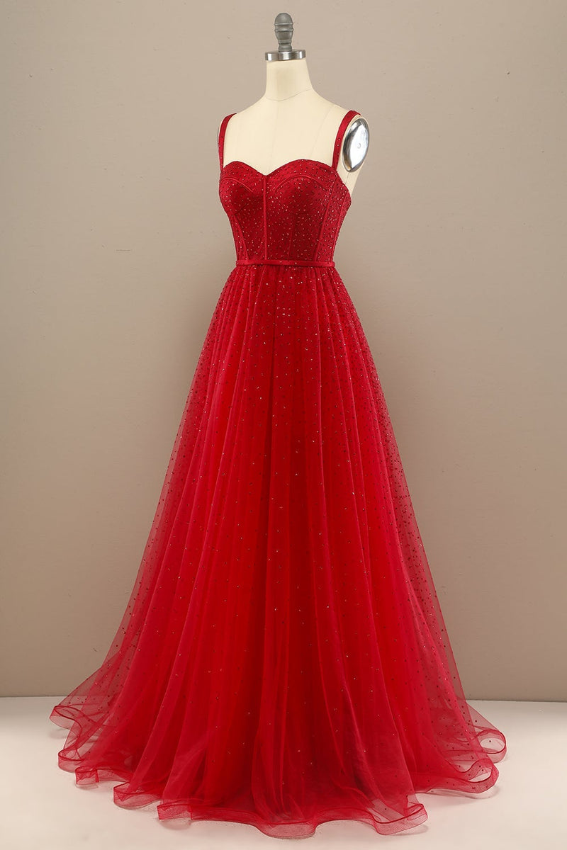 Load image into Gallery viewer, Red Sweetheart Formal Dress with Beading