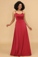 Load image into Gallery viewer, Satin Lace-Up Back Bridesmaid Dress