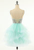Load image into Gallery viewer, Pink Beaded Short Graduation Dress
