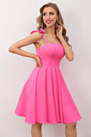 Load image into Gallery viewer, Pink Short Cocktail Dress with Bow