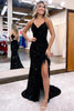 Load image into Gallery viewer, Sparkly Royal Blue Sequins Long Mermaid Formal Dress with Feathers