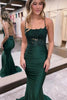Load image into Gallery viewer, Sparkly Dark Green Beaded Long Formal Dress with Appliques